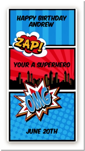 Calling All Superheroes - Custom Rectangle Birthday Party Sticker/Labels