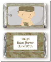 Camo Military - Personalized Baby Shower Mini Candy Bar Wrappers