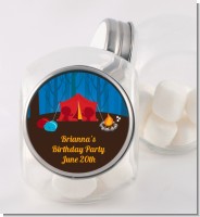 Camping - Personalized Birthday Party Candy Jar