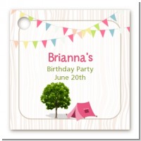 Camping Glam Style - Personalized Birthday Party Card Stock Favor Tags