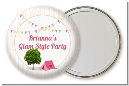 Camping Glam Style - Personalized Birthday Party Pocket Mirror Favors