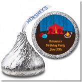 Camping - Hershey Kiss Birthday Party Sticker Labels