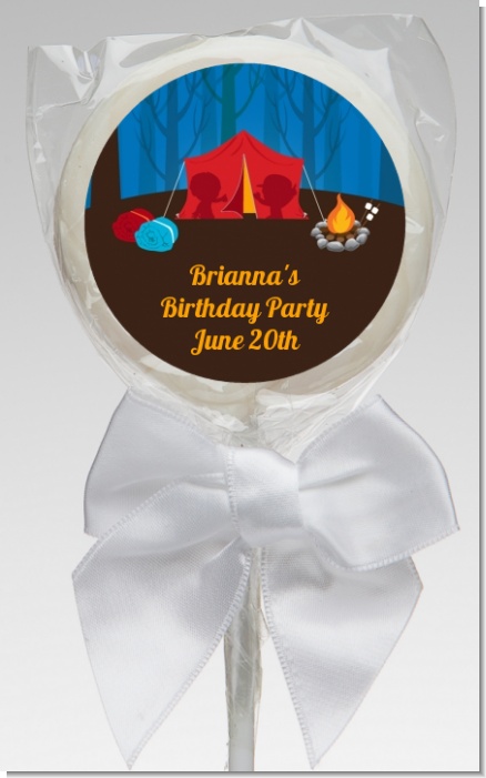 Camping - Personalized Birthday Party Lollipop Favors