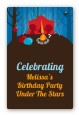 Camping - Custom Large Rectangle Birthday Party Sticker/Labels thumbnail