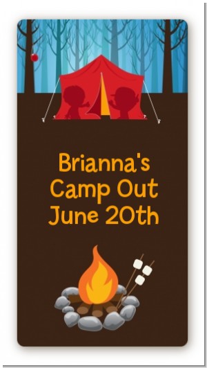 Camping - Custom Rectangle Birthday Party Sticker/Labels