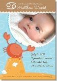 Crab | Cancer Horoscope - Birth Announcement Photo Card