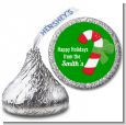 Candy Cane - Hershey Kiss Christmas Sticker Labels thumbnail