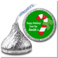 Candy Cane - Hershey Kiss Christmas Sticker Labels