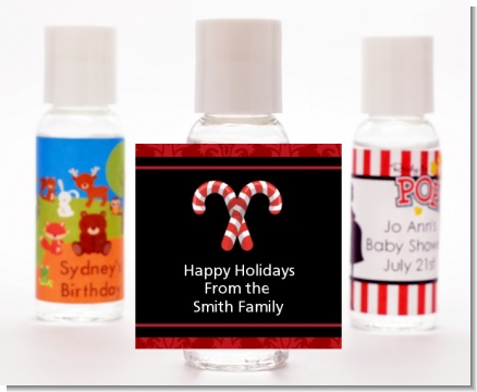 Candy Canes - Personalized Christmas Hand Sanitizers Favors