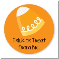 Candy Corn - Round Personalized Halloween Sticker Labels