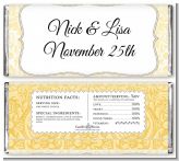 Pale Yellow & Brown - Personalized Bridal Shower Candy Bar Wrappers