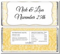 Pale Yellow & Brown - Personalized Bridal Shower Candy Bar Wrappers