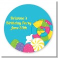 Candy Land - Round Personalized Birthday Party Sticker Labels thumbnail