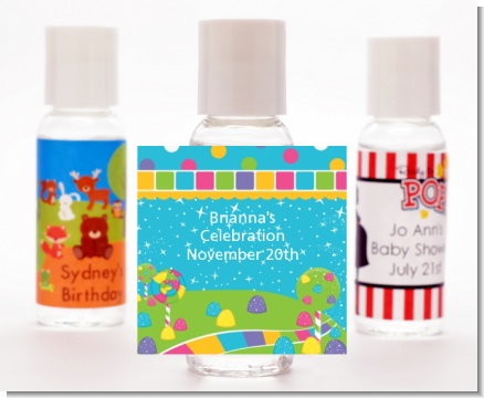 Candy Land - Personalized Birthday Party Hand Sanitizers Favors