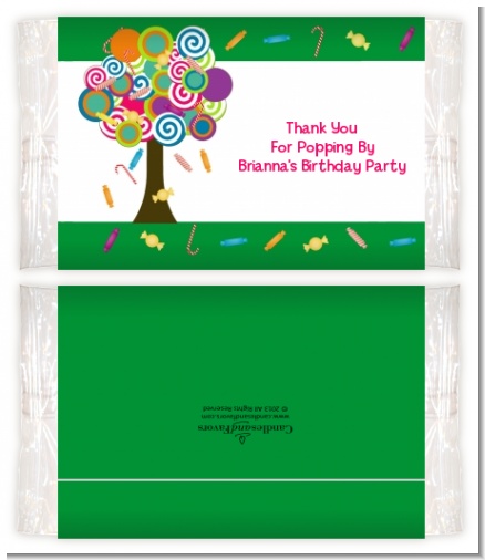 Candy Tree - Personalized Popcorn Wrapper Birthday Party Favors
