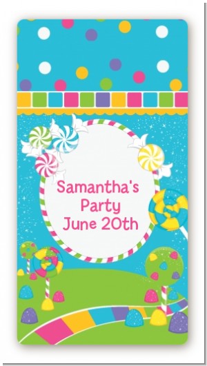 Candy Land - Custom Rectangle Birthday Party Sticker/Labels