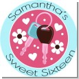 Car Keys | Sweet 16 - Round Personalized Birthday Party Sticker Labels thumbnail