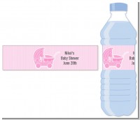 Carriage Pink - Personalized Baby Shower Water Bottle Labels