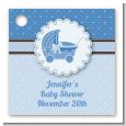 Carriage Blue - Personalized Baby Shower Card Stock Favor Tags thumbnail