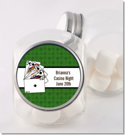 Casino Night Royal Flush - Personalized Birthday Party Candy Jar