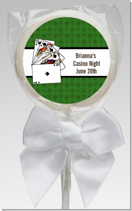 Casino Night Royal Flush - Personalized Birthday Party Lollipop Favors