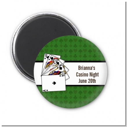 Casino Night Royal Flush - Personalized Birthday Party Magnet Favors
