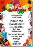 Casino Night Vegas Style - Birthday Party Invitations