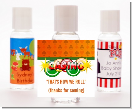 Casino Night Vegas Style - Personalized Birthday Party Hand Sanitizers Favors