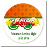 Casino Night Vegas Style - Round Personalized Birthday Party Sticker Labels