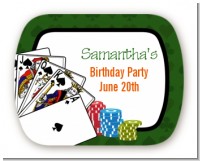 Casino Night Royal Flush - Personalized Birthday Party Rounded Corner Stickers