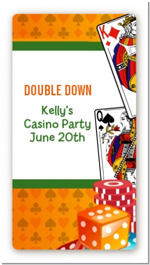 Casino Night Vegas Style - Custom Rectangle Birthday Party Sticker/Labels
