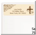 Cross Brown & Beige - Baptism / Christening Return Address Labels thumbnail