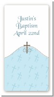 Cross Blue - Custom Rectangle Baptism / Christening Sticker/Labels