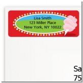 Circus Cotton Candy - Birthday Party Return Address Labels