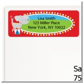 Circus Elephant - Birthday Party Return Address Labels