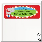 Circus Elephant - Birthday Party Return Address Labels