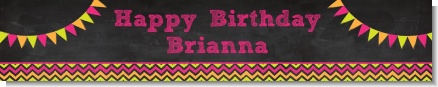 Birthday Girl Chalk Inspired - Personalized Birthday Party Banners