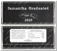 Chalkboard Celebration - Personalized Graduation Party Candy Bar Wrappers