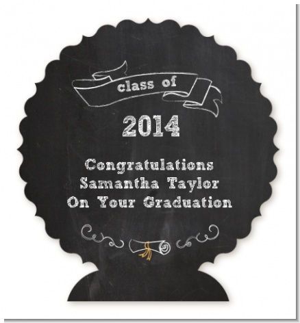 Chalkboard Celebration - Personalized Graduation Party Centerpiece Stand