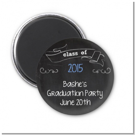 Chalkboard Celebration - Personalized Graduation Party Magnet Favors