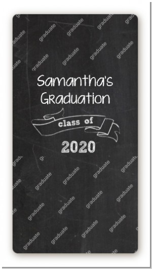 Chalkboard Celebration - Custom Rectangle Graduation Party Sticker/Labels