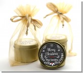 Chalkboard Mistletoe - Christmas Gold Tin Candle Favors