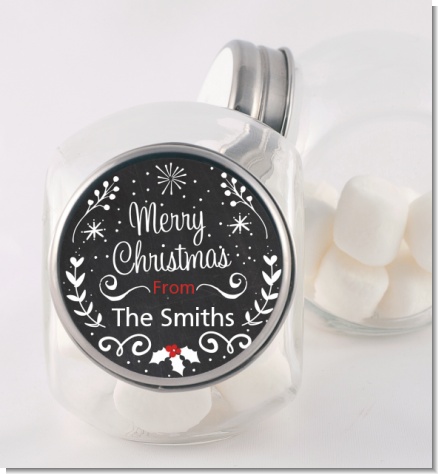 Chalkboard Mistletoe - Personalized Christmas Candy Jar