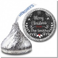 Chalkboard Mistletoe - Hershey Kiss Christmas Sticker Labels