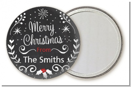 Chalkboard Mistletoe - Personalized Christmas Pocket Mirror Favors