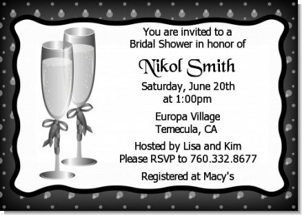 Champagne Glasses - Bridal Shower Invitations