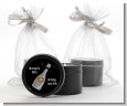 Champagne Gold Silver Faux Glitter - Birthday Party Black Candle Tin Favors thumbnail