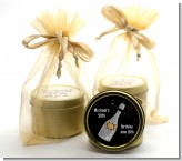 Champagne Gold Silver Faux Glitter - Birthday Party Gold Tin Candle Favors