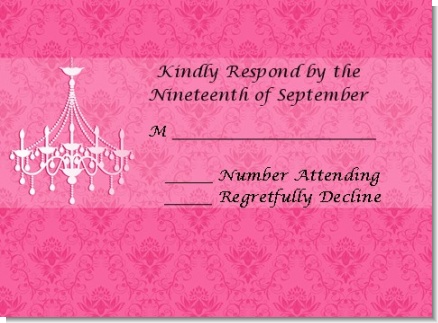 Chandelier - Bridal Shower Response Cards