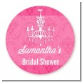 Chandelier - Round Personalized Bridal Shower Sticker Labels thumbnail